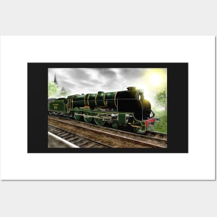 "Lord Nelson" Antique Steam Locomotive [Digital Drawing] Posters and Art